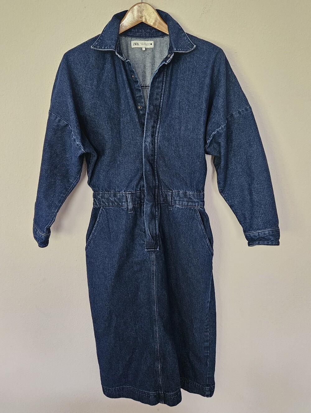 Zara Blue Denim Midi Dress - Picture 4 of 11